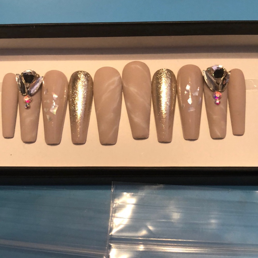 Rhinestones Nails Set